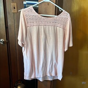 Old Navy Soft Pink Blouse with Lace Detail
